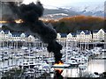 NS2072 : Boat fire at Kip Marina by Thomas Nugent