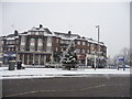 Southgate Circus in the snow