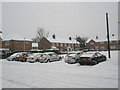 Snow covered houses in Blendworth Crescent