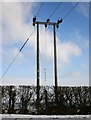 SP3467 : Power lines from Welsh Road by David P Howard