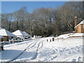 Looking from the junction of Pinewood and Oakwood Avenues towards Littlepark House