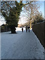 Snowy cut through from Priorsdean Crescent to Purbrook Way