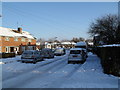 Looking north-east in a snowy Colbury Grove