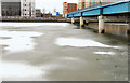 J3474 : The frozen River Lagan, Belfast (2) by Albert Bridge