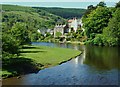 Riverside Carrog from the river bridge.