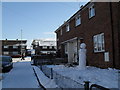 Cylindrical snowman in Ellisfield Road