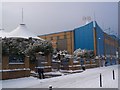 Clearing the snow at Priestfield Road Stadium