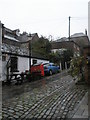 Table outside the pub on Bakers Street Hill