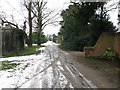 View SW along lane from Marshborough Farm