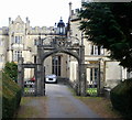 Ornate entrance arch to Llantarnam Abbey