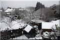 Back gardens in snow covered Kennington