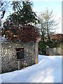 Litter bin in a snowy Leigh Road