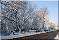 A snow scene, London Rd