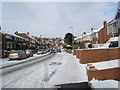 Mid section of a snowy Lower Drayton Lane