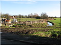 Drainage ditch across  the fields near Mersham