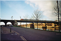 SD4762 : Carlisle Bridge train crossing - Lancaster by Tom Howard