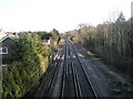 Looking eastwards from the railway footbridge between St Christopher