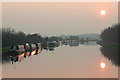 SO7204 : Gloucester and Sharpness Canal at Dusk by Mike Baldwin