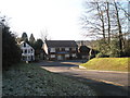 Looking from Priors Wood across Hindhead Road towards The Haslemere Clinic