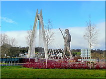 ST1797 : Chartist Statue and Bridge by Jonathan Billinger