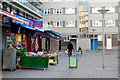 Shops and cafe in Kings Square, London EC1