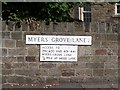 Street Sign, Myers Grove Lane, Malin Bridge, Sheffield