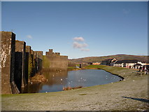 ST1586 : Caerphilly: eastern arm of castle moat by Chris Downer