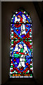 All Saints church - stained glass in tower lancet window