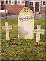 Memorial stone and graves, Efford cemetery - Plymouth