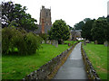 Footpath through Dunster churchyard