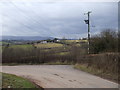 Road junction west of the reservoir, near Ponthir