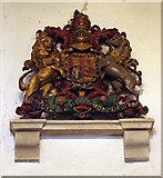 TL8783 : St Cuthbert, Thetford, Norfolk - Royal Arms by John Salmon