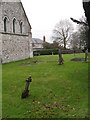 Sloping cross in the churchyard at  St Mary, East Worldham