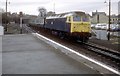 The train from Dundee arrives at the station for Edinburgh