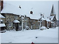 Houses on the High Street, Hindon, plus the Church