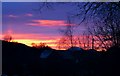 Sunrise over the Eildon Hills from the Black Path