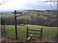 Footpath from Upper Cefn-carnau Farm down to the Cwm-ffrwd Brook