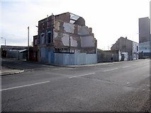 SJ3391 : The remains of Lascar House, corner of Vandries Street and Waterloo Road by John S Turner