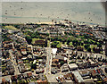 Aerial view of Southend seafront: Leigh seafront and town centre