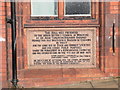 Plaque on the Brunner Guildhall, Winsford