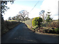 Lane looking west from Pentre-Dafydd