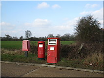 SU7970 : Post boxes by the fields by don cload