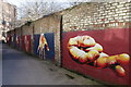 Murals on the side entrance to Clifton Bingo Hall