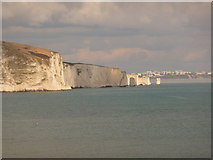 SZ0582 : Studland: The Pinnacles and Old Harry from Peveril Point by Chris Downer