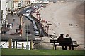 Seaton: Seated viewpoint overlooking beach and seafront