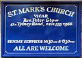 St Mark, Lorne Road, London E7 - Notice board