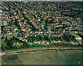 Aerial view of Southend seafront: Chalkwell paddling pool and beach