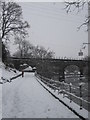 Dunblane in Winter:  Railway bridge and riverside