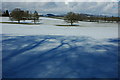 Snow covered farmland, near Redmarley