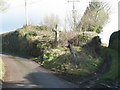 Old stone cross by the roadside at Trecott